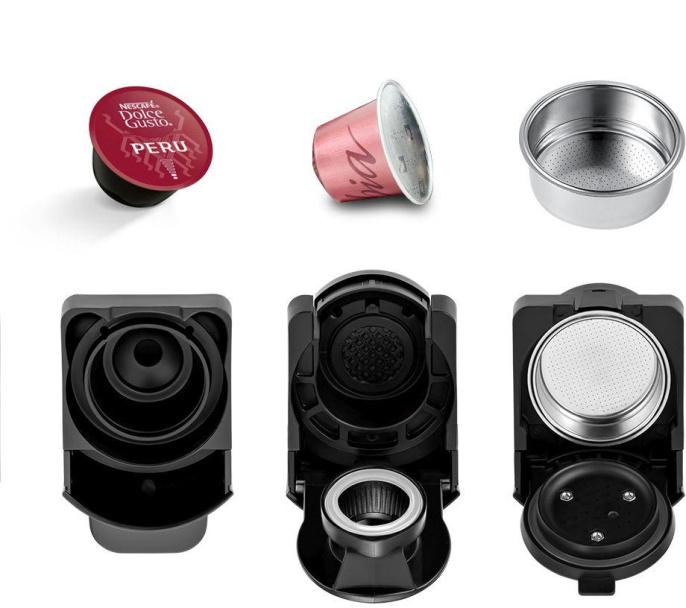 Капсульная кофеварка KitFort КТ-7105-1, 1450Вт, цвет: черный