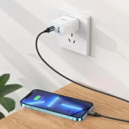 Кабель Hoco X89 Wind iP USB Type-C (m)-Lightning (m) 1м черный коробка