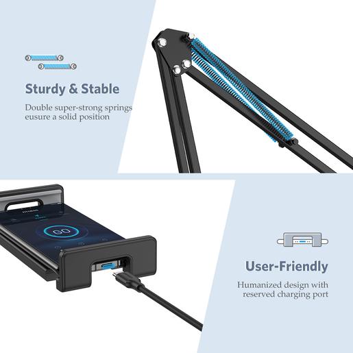 Подставка-держатель UGREEN LP142 50394 Universal Holder with Folding Long Arm с длинным складным держателем. Цвет: черный (50394_)
