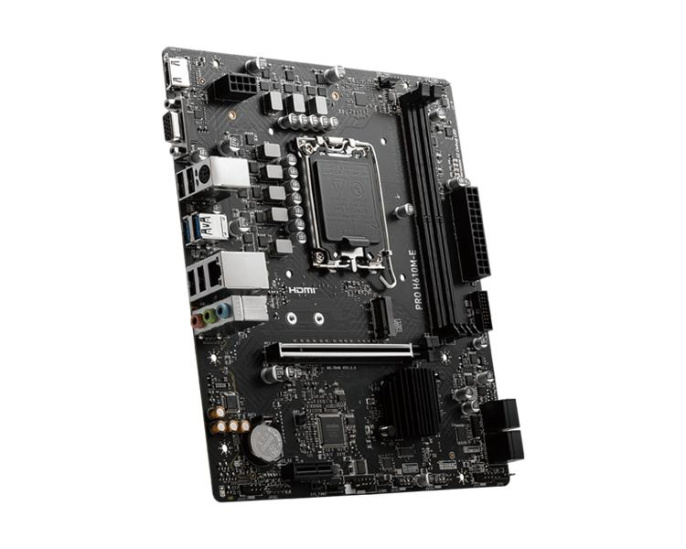 Материнская плата MSI PRO H610M-E H610, LGA1700, 2*DDR5, 1*PCIEx16, 1*PCIEx1, 1*M.2, 4*USB3.2Gen1, 4*USB2.0, 4*SATA3.0, 1G, VGA, HDMI, M-ATX, RTL
