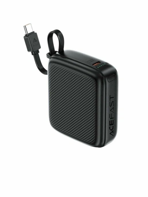 Портативный внешний аккумулятор с кабелем ACEFAST M15 PdD22.5W Power Bank With Cable 10000Mah - Black AF-M15-BK