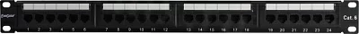 Коммутационная панель Patch Panel 19" 1U UTP 24 port кат.6 Exegate EX281080RUS разъём KRONE&110 (dual IDC)