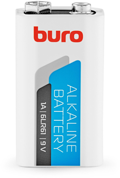9V Батарейка Buro Alkaline 6LR61,  1 шт.