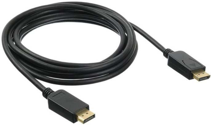 Кабель Display Port KINGPRICE KP-DP-v1.2-1.5m,  DisplayPort (m) (прямой) -  DisplayPort (m) (прямой),  GOLD ,  круглое,  1.5м,  черный