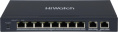 Коммутатор HiWatch DS-S1008P 8x100Мбит/с 2x1Гбит/с 8PoE 8PoE+ 60W неуправляемый