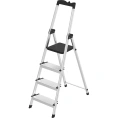 Стремянка алюминиевая Zalger 4 ступени, с лотком, 12 см ступенька 211-4