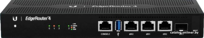 Коммутатор Ubiquiti EdgeRouter4-Port ER-4 4 ядра (1 ГГц), 3х 1G RJ45, 1х SFP, (020657)