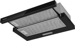 Вытяжка встраиваемая Weissgauff TEL 600 Glass черный управление: кулисные переключатели 1 мотор