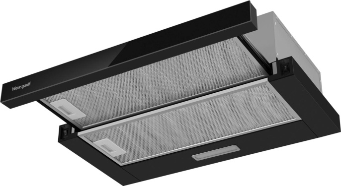 Вытяжка встраиваемая Weissgauff TEL 600 Glass черный управление: кулисные переключатели 1 мотор