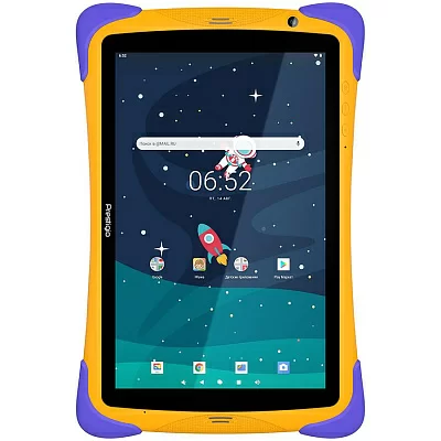 Prestigio SmartKids UP, 10.1" (1280*800) IPS display, Android 10 (Go edition), up to 1.5GHz Quad Core RK3326 CPU, 1GB + 16GB, BT 4.0, WiFi, 0.3MP front cam + 2.0MP rear cam, USB ype-C, microSD card slot, 6000mAh battery. Color: orange-violet