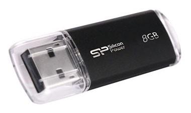 Флешка USB Silicon Power Ultima II-I Series 8ГБ, USB2.0, черный [sp008gbuf2m01v1k]