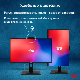 Моноблок IRU 23IM 23.8" Full HD i5 12450H (2) 16Gb SSD512Gb UHDG Windows 11 Pro GbitEth WiFi BT 90W Cam черный 1920x1080