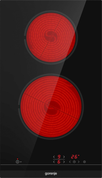 Электрическая варочная поверхность Gorenje ECT321BCSC, конфорок: 2 шт.,  стеклокерамика,  независимая, черный