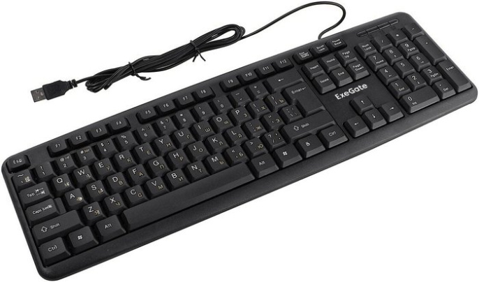 Клавиатура ExeGate Professional Standard LY-331L2 (USB, полноразмерная, влагозащищенная, 104кл., Enter большой, длина кабеля 2,2м, черная, Color Box) EX279938RUS