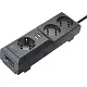 Сетевой фильтр ZIS. Surge protector Pilot 3G 3xGP euro outlets, 10А/2.2кВа, 2xUSB, 3m, grafit