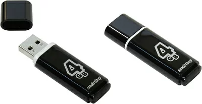 Накопитель SmartBuy Glossy SB4GBGS-K USB2.0 Flash Drive 4Gb (RTL)