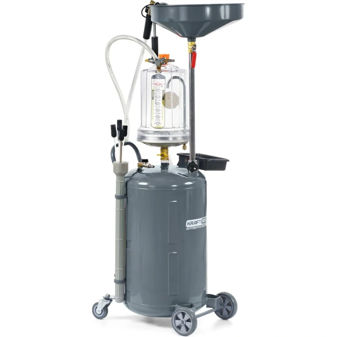 Установка для слива и откачки масла/антифриза KraftWell с подъемной ванной и мерной емкостью, 100 л KRW1839.80L