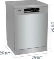 Посудомоечная машина Gorenje GS642E90X ( 2 корзины ),  полноразмерная, напольная, 59.9см, загрузка 13 комплектов, серебристая