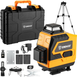 Уровень лазер. Deko DKLL16 & tripod 1 m 2кл.лаз. 520нм цв.луч. зеленый 16луч. 065-0233