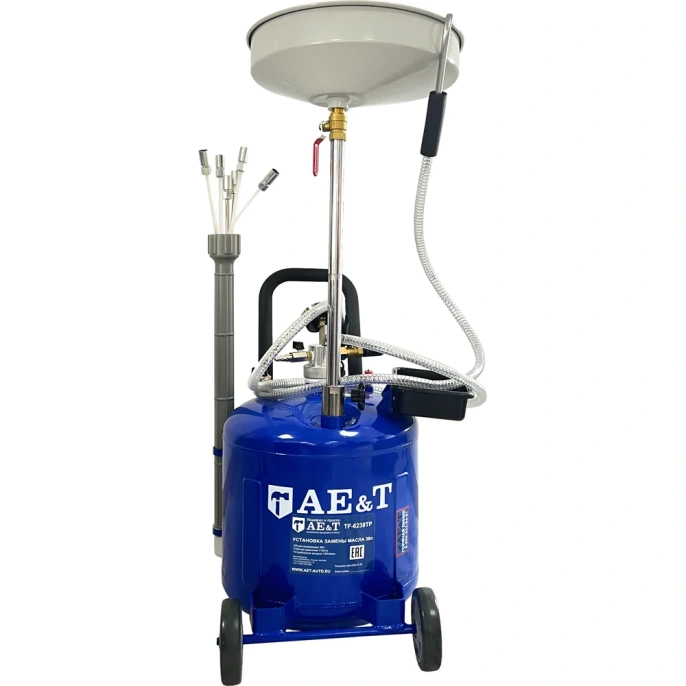 Установка замены масла AE&T 38 л, щупы+воронка TF-6238TP