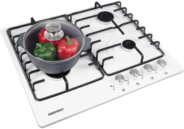 Газовая варочная панель NORDFROST HS 6040 W,  4 конфорки,  эмалированная сталь,  белый