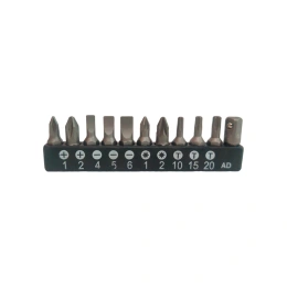 Набор битов шлицевых 11 предметов, SL, PH, PZ, Torx, 1/4" AIST 10106011 00-00026074