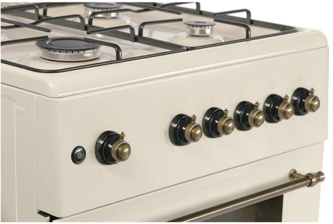 Плита Газовая Nordfrost GG6061Y бежевый металлическая крышка реш.сталь