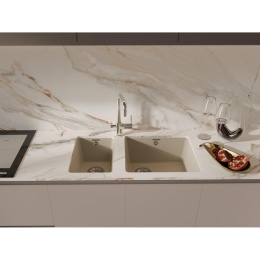 Кухонная мойка RIVELATO RIVELATO Мойка BERKANA 45 1-чаш 485*455, монтаж: универсальный, материал: кварц, цвет: темно-бежевый BK-45 beige scuro