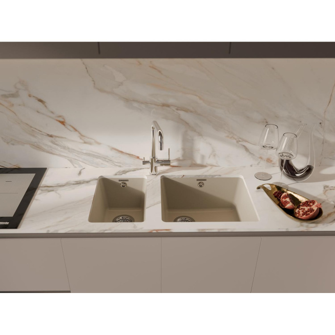 Кухонная мойка RIVELATO RIVELATO Мойка BERKANA 45 1-чаш 485*455, монтаж: универсальный, материал: кварц, цвет: темно-бежевый BK-45 beige scuro