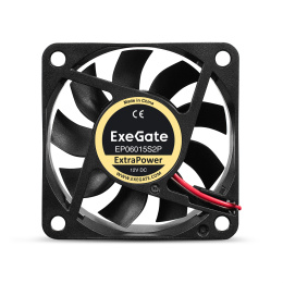 Вентилятор 12В DC ExeGate ExtraPower EP06015S2P (60x60x15 мм, Sleeve bearing (подшипник скольжения), 2pin, 4800RPM, 32dBA) EX295225RUS