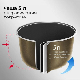 Мультиварка RED SOLUTION RMC-M291, 860Вт, черный/серый