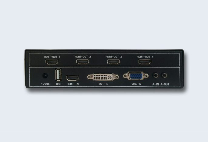 TNTV/TNT MMS-0104WPBH Контроллер видеостены, 3 входных порта: VGA/DVI/HDMI, 4 выходных порта HDMI, макс. разрешение 1920х1080;де-эмбеддер звука;зеркальный поворот изображения,;пульт ДУ