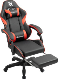 Игровое кресло DEFENDER Serenity Черн/красн,класс 2,PU,подножка 64807