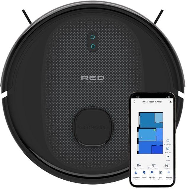 Робот-пылесос RED SOLUTION RV-RL6100S, 35Вт, черный/черный