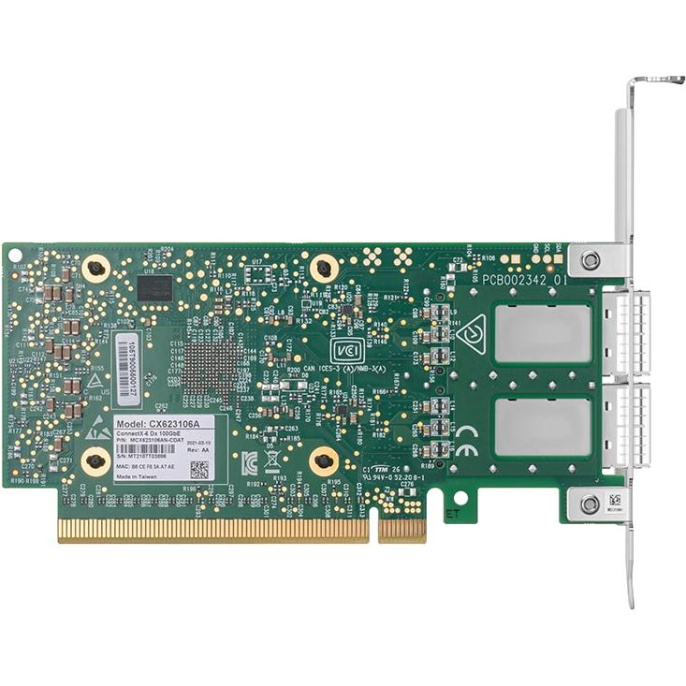 Сетвевая карта Mellanox ConnectX-6 Dx EN adapter card, 100GbE dual-port QSFP56, PCIe4.0 x16, No Crypto, 1 year MCX623106AN-CDAT