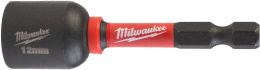 Насадка магнитная торцевая Milwaukee Shockwave 1/4" Hex-12ммx65мм 4932492442 магнитный наконечник, подходит для применений с высоким крутящим моментом и ударами, термическая обработка