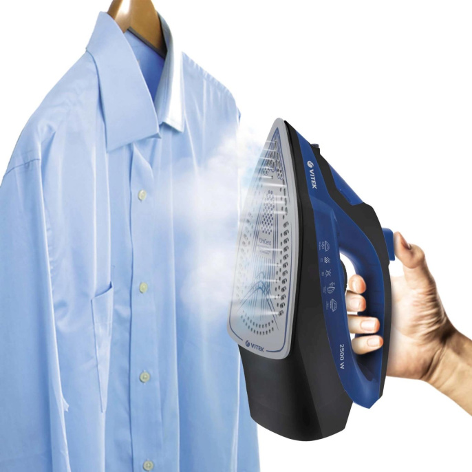 Утюг Vitek VT-8323, 2500Вт, синий/черный