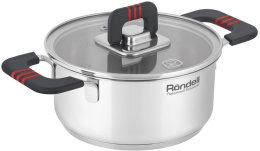 Кастрюля 1.2л Rondell Stripes RDS-1636,  нержавеющая сталь, с крышкой