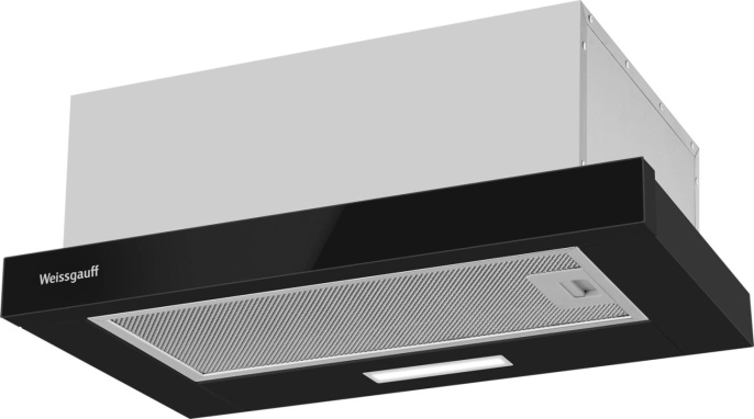Встраиваемая вытяжка WEISSGAUFF TEL 500 Glass, управление кулисные переключатели, черный [438277]