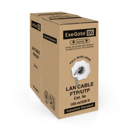 Кабель ExeGate UTP4-C5e-CCA-S24-IN-PVC-GY-100 UTP 4 пары кат.5e CCA, 0.5мм (24AWG), 100м, серый, PVC EX281816RUS