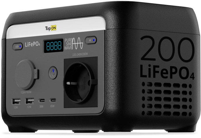 Электростанция портативная TopON Home TOP-H200 32000mAh 1.1A QC3.0/PD3.0 4xUSB черный/серый 103710