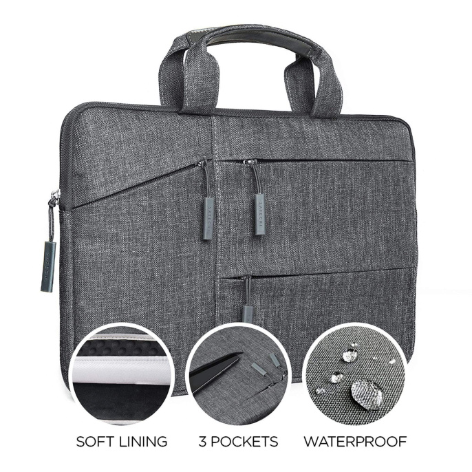 Сумка Satechi Water-Resistant Laptop Carrying Case для ноутбуков до 13"&14'' дюймов. Материал нейлон. Цвет серый. (ST-LTB13)