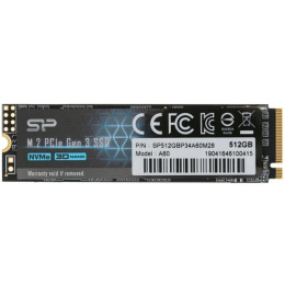 Silicon Power SSD 512Gb A60 SP512GBP34A60M28, M.2 2280, PCI-E x4, NVMe