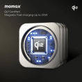 Беспроводное зарядное устройство Momax Q2.Mag Go Титановый UD31L магнитный, Qi2, 15W, 5-12 В, 3 А, материал: алюминий