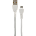 PERFEO Кабель USB A вилка - Micro USB вилка, 2.4A, серый, силикон, длина 1 м., ULTRA SOFT U4021
