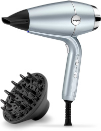 Фен BaByliss D773DE Голубой 2100 Вт, ионизация, независимая регулировка температуры, количество режимов: 6, количество температурных режимов: 3, количество скоростных режимов: 2, подача холодного воздуха, шнур