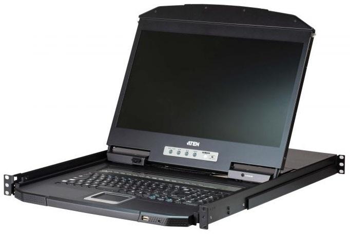 KVM консоль ATEN 18.5" 8-Port PS/2-USB VGA Single Rail WideScreen LCD KVM Switch CL3108NX-ATA-RG
