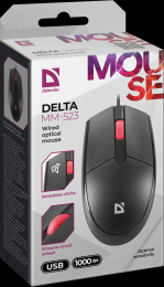 Мышь проводная Defender Delta MM-523, оптическая, USB, 1000dpi, черный [52523]