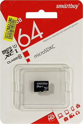 Карта памяти SmartBuy SB64GBSDCL10-00LE microSDXC 64Gb Class10