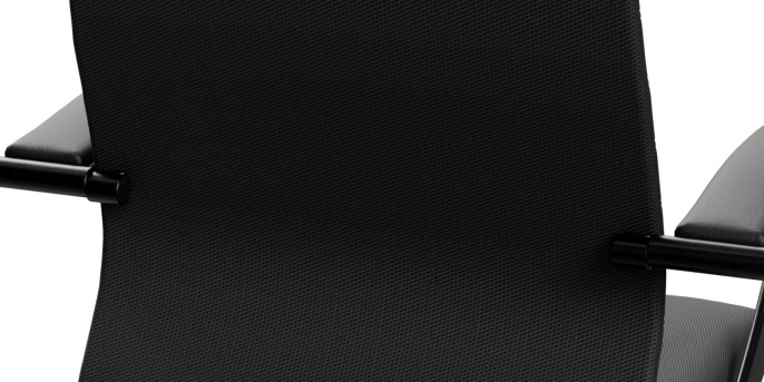 Кресло МЕТТА SU-B-10, сетка/ткань, до 120кг, топ-ган, фиксированные подлокотники,  черный